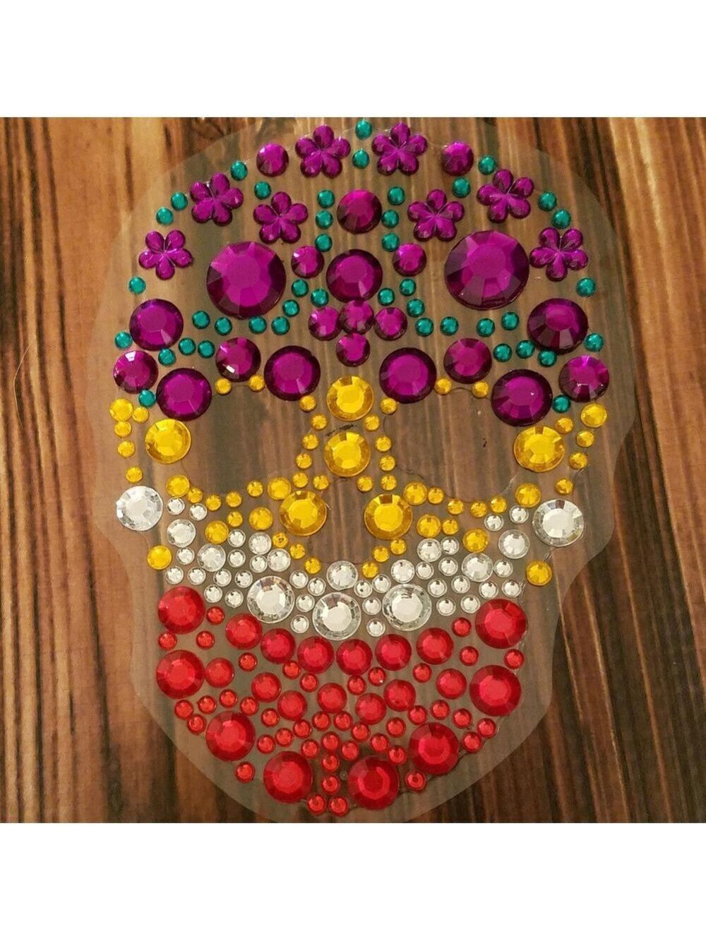 BLING Rhinestone sugar skull sticker Halloween